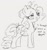 Size: 597x639 | Tagged: safe, artist:dotkwa, pinkie pie, earth pony, pony, g4, bags under eyes, chest fluff, female, grayscale, mare, monochrome, sketch, solo, tired