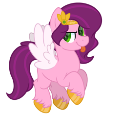 Size: 3000x2800 | Tagged: safe, artist:ponkus, pipp petals, pegasus, pony, g5, my little pony: a new generation, :p, adorapipp, cute, female, floating, high res, jewelry, mare, simple background, smug, solo, tiara, tongue out, transparent background, unshorn fetlocks, wings