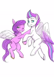 Size: 1448x2048 | Tagged: safe, artist:haibaratomoe, pipp petals, zipp storm, pegasus, pony, g5, adorapipp, adorazipp, cute, doodle, duo, female, mare, royal sisters (g5), siblings, simple background, sisters, sketch, white background