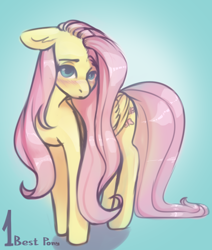 Size: 1224x1444 | Tagged: safe, artist:woowoli, fluttershy, pegasus, pony, g4, blushing, cute, daaaaaaaaaaaw, female, shyabetes, solo