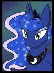 Size: 1507x2049 | Tagged: safe, artist:foxy21a72, princess luna, alicorn, pony, g4, bust, female, solo