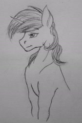 Size: 1840x2738 | Tagged: safe, artist:crazyaniknowit, lyra heartstrings, pony, g4, monochrome, solo, traditional art