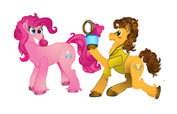 Size: 10200x6600 | Tagged: safe, artist:fluffywolf36, cheese sandwich, pinkie pie, earth pony, pony, g4, absurd resolution, duo, female, male, marriage proposal, ship:cheesepie, shipping, simple background, straight, white background