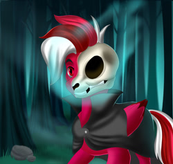 Size: 1280x1213 | Tagged: safe, artist:joaothejohn, oc, oc only, oc:flamebrush, pegasus, pony, fire, forest, halloween, holiday, pegasus oc, solo, undertale