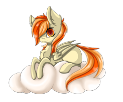 Size: 6000x5000 | Tagged: safe, artist:lostmystery, oc, oc only, oc:carrot spring, pegasus, pony, carrot, cloud, female, food, on a cloud, pony oc, simple background, sitting, sitting on a cloud, solo, transparent background