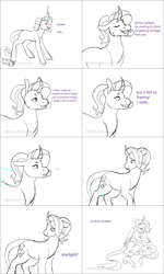 Size: 2560x4268 | Tagged: safe, artist:spartalabouche, starlight glimmer, twilight sparkle, alicorn, classical unicorn, pony, unicorn, g4, blank flank, cloven hooves, comic, crying, curved horn, cutie mark, dialogue, duo, female, horn, hug, leonine tail, magic, smoking horn, tired, twilight sparkle (alicorn), unshorn fetlocks, wings