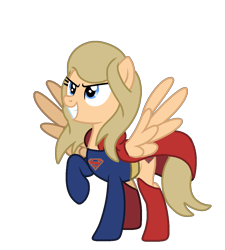 Size: 1000x1110 | Tagged: safe, artist:elementbases, artist:small-brooke1998, pegasus, pony, base used, commission, crossover, simple background, solo, supergirl, transparent background