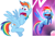 Size: 1190x800 | Tagged: safe, artist:imalou, rainbow dash, pegasus, pony, g4, g5, my little pony: a new generation, my little pony: friendship is magic, no second prances, season 6, comparison, female, mare, scared