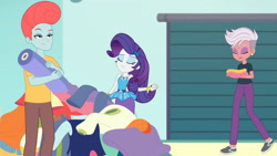 Size: 3410x1920 | Tagged: safe, screencap, rarity, equestria girls, equestria girls specials, g4, my little pony equestria girls: better together, my little pony equestria girls: rollercoaster of friendship, bracelet, eyes closed, female, geode of shielding, hairpin, high res, jewelry, magical geodes, rarity peplum dress