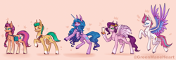 Size: 8000x2712 | Tagged: safe, artist:greenmaneheart, hitch trailblazer, izzy moonbow, pipp petals, sunny starscout, zipp storm, earth pony, pegasus, pony, unicorn, g5, my little pony: a new generation, spoiler:my little pony: a new generation, absurd resolution, adorapipp, adorazipp, cellphone, cute, female, male, mane five, mare, phone, royal sisters (g5), siblings, sisters, stallion