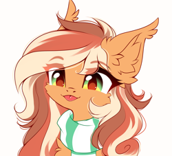Size: 3666x3333 | Tagged: safe, artist:airiniblock, oc, oc only, bat pony, pony, rcf community, :p, bat pony oc, bust, clothes, cute, ear fluff, ear tufts, fluffy, high res, patreon, patreon reward, scarf, simple background, solo, tongue out, white background