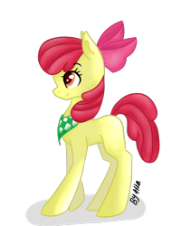 Size: 1000x1250 | Tagged: safe, artist:alka-pony2, apple bloom, earth pony, pony, g4, female, filly, neckerchief, simple background, solo, transparent background