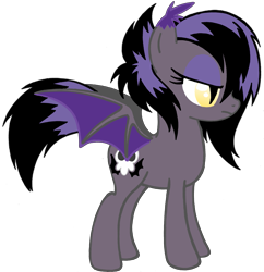 Size: 2359x2436 | Tagged: safe, artist:telasra, oc, oc only, bat pony, pony, bat pony oc, bat wings, eyelashes, female, frown, high res, mare, simple background, slit pupils, solo, transparent background, wings