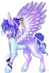 Size: 1920x2848 | Tagged: safe, artist:ermy-poo, oc, oc only, pegasus, pony, choker, female, mare, simple background, solo, spread wings, transparent background, wings