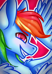 Size: 2480x3508 | Tagged: safe, artist:ermy-poo, rainbow dash, pegasus, pony, g4, bust, female, high res, mare, solo, spread wings, wings