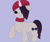 Size: 6048x5036 | Tagged: safe, artist:pinkiepie69, onyx, pony, unicorn, g4, g5, beatnik pony, beret, clothes, eyeshadow, female, floppy ears, g5 to g4, hair over one eye, hat, horn, makeup, raised hoof, scarf, smiling, solo