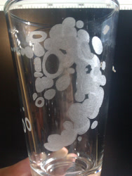 Size: 1920x2560 | Tagged: safe, artist:telasra, cup, glass, mare in the moon, moon, photo, traditional art