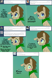 Size: 1302x1954 | Tagged: safe, artist:toadstool-prancer, doctor whooves, time turner, oc, oc:tantamount, changeling, earth pony, pony, tantamount time turner, g4, blue eyes, changeling oc, cute, disguise, disguised changeling, doctorbetes, earth pony oc, eyes open, green sclera, male, male oc, one ear down, pony oc, solo, stallion