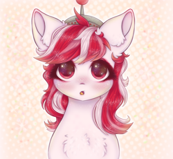 Size: 1100x1010 | Tagged: safe, artist:saltyvity, sugar moonlight, earth pony, pony, g5, my little pony: a new generation, anti-mind reading cap, background pony, big eyes, chest fluff, cute, female, fluffy, glitter, looking at you, pink background, simple background, solo, sparkles