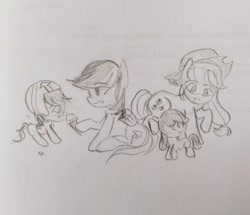 Size: 640x550 | Tagged: safe, artist:snowzaaah, applejack, rainbow dash, earth pony, pegasus, pony, g4, appledashdailydoodles, doodle, female, lesbian, monochrome, pencil drawing, ship:appledash, shipping, sketch, traditional art