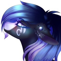 Size: 3500x3500 | Tagged: safe, artist:ermy-poo, oc, oc only, pony, bust, ear piercing, female, floppy ears, high res, mare, piercing, simple background, solo, transparent background