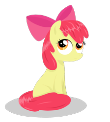Size: 1800x2012 | Tagged: safe, artist:patchnpaw, apple bloom, earth pony, pony, g4, female, filly, looking up, simple background, sitting, solo, transparent background