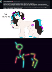 Size: 1280x1771 | Tagged: safe, artist:itstechtock, oc, oc:beat drop, pony, unicorn, female, glowstick, magical lesbian spawn, mare, neon, offspring, parent:octavia melody, parent:vinyl scratch, parents:scratchtavia, solo