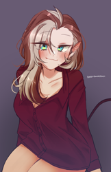 Size: 1000x1540 | Tagged: safe, artist:cottonsweets, oc, oc only, oc:efflorescence, human, elf ears, female, humanized, solo