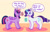 Size: 1280x828 | Tagged: safe, artist:fatfurparadise, part of a set, rarity, twilight sparkle, alicorn, pony, unicorn, g4, backwards cutie mark, can, commission, curved horn, dialogue, duo, female, horn, levitation, looking at each other, magic, mare, open mouth, speech bubble, telekinesis, text, this will end in weight gain, twilight sparkle (alicorn)