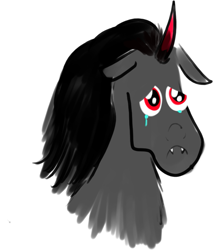 Size: 719x843 | Tagged: safe, artist:horsesplease, king sombra, pony, unicorn, g4, crying, doggo, doodle, puppy dog eyes, sad, sobbra, sombra dog