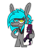 Size: 500x600 | Tagged: safe, artist:vommutt, fizzlepop berrytwist, tempest shadow, oc, oc only, oc:sorajona, oc:sorajona darkwing, pegasus, pony, g4, body pillow, chibi, derp, grey fur, grin, heterochromia, joke, long ears, meme, neckerchief, scene hair, simple background, smiling, smirk, solo, transparent background