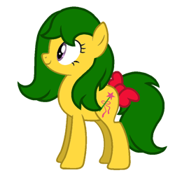 Size: 768x768 | Tagged: safe, artist:evansworld, magic star, earth pony, pony, g1, g4, adorablestar, bow, cute, female, g1 to g4, generation leap, mare, simple background, smiling, solo, tail, tail bow, transparent background