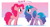 Size: 2792x1529 | Tagged: safe, artist:syrupyyy, izzy moonbow, pinkie pie, earth pony, pony, unicorn, g4, g5, my little pony: a new generation, duo, female, generation leap, izzy and her heroine, mare, ponytober, profile, stare, staring contest, the new pinkie pie, this will end in parties