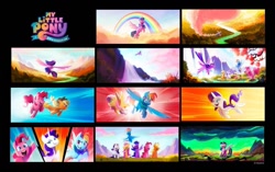 Size: 1080x677 | Tagged: safe, artist:pablo r. mayer, applejack, fluttershy, pinkie pie, rainbow dash, rarity, twilight sparkle, alicorn, pony, g5, my little pony: a new generation, concept art, twilight sparkle (alicorn)
