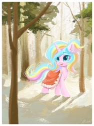 Size: 1536x2048 | Tagged: safe, artist:paipaishuaige, oc, oc only, oc:oofy colorful, pony, unicorn, forest, solo, tree