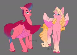 Size: 2375x1723 | Tagged: safe, artist:superduperath, pipp petals, zipp storm, pegasus, pony, g5, my little pony: a new generation, spoiler:my little pony: a new generation, concept art, duo, female, mare, mole, siblings, sisters, spread wings, wings