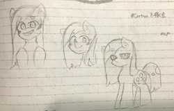 Size: 1383x883 | Tagged: safe, artist:metaruscarlet, pinkie pie, earth pony, pony, g4, female, lined paper, mare, pinkamena diane pie, sketch, solo, traditional art