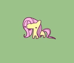 Size: 887x758 | Tagged: safe, artist:nawnii, fluttershy, pony, g4, :p, chibi, cute, dot eyes, green background, shyabetes, simple background, solo, tongue out