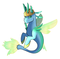 Size: 938x927 | Tagged: safe, artist:eternity9, oc, oc only, changedling, changeling, hybrid, merpony, seapony (g4), clothes, crossover, dorsal fin, fin wings, fins, fish tail, flowing tail, green eyes, hard hat, hat, simple background, solo, tail, transparent background, wings