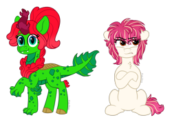 Size: 1800x1254 | Tagged: safe, artist:pink-pone, oc, oc only, earth pony, hybrid, kirin, pony, female, mare, simple background, transparent background