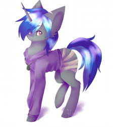 Size: 1080x1208 | Tagged: safe, artist:primarylilybrisk, oc, oc only, pony, unicorn, jewelry, pendant, signature, simple background, solo, standing, white background
