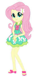 Size: 459x941 | Tagged: safe, fluttershy, equestria girls, g4, female, looking at you, simple background, smiling, smiling at you, solo, transparent background, vector