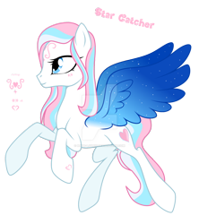 Size: 1280x1441 | Tagged: safe, artist:hate-love12, star catcher, pony, g3, g4, colored wings, deviantart watermark, g3 to g4, generation leap, obtrusive watermark, simple background, solo, transparent background, watermark, wings