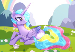 Size: 2000x1400 | Tagged: artist needed, safe, princess sterling, alicorn, pony, rainbow, solo