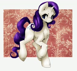 Size: 2898x2680 | Tagged: safe, artist:ambilia-scriba, rarity, pony, unicorn, g4, base used, female, high res, horn, mare, raised hoof, solo