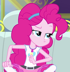 Size: 580x589 | Tagged: safe, screencap, pinkie pie, equestria girls, g4, my little pony equestria girls: better together, road trippin, cropped, solo