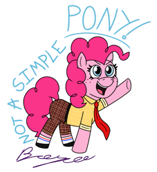 Size: 931x1025 | Tagged: safe, artist:pixelemelee, pinkie pie, earth pony, pony, g4, crossover, female, simple background, solo, spongebob squarepants, transparent background