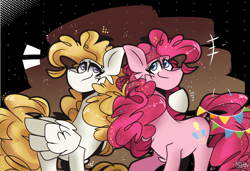 Size: 3500x2400 | Tagged: safe, artist:its-sunsetdraws, artist:its_sunsetdraws, pinkie pie, surprise, earth pony, pegasus, pony, g4, adoraprise, cute, diapinkes, duo, female, high res