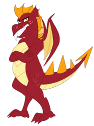 Size: 1500x2000 | Tagged: safe, artist:sixes&sevens, garble, dragon, g4, crossed arms, male, simple background, solo, transparent background