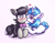 Size: 2728x2105 | Tagged: safe, artist:dandy, dj pon-3, octavia melody, vinyl scratch, earth pony, pony, unicorn, g4, :<, backwards cutie mark, blushing, bowtie, cheek kiss, cute, daaaaaaaaaaaw, embarrassed, female, heart, high res, kissing, lesbian, lying down, ponytober, ship:scratchtavia, shipping